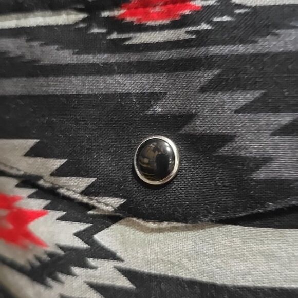 VTG Panhandle Slim SnapButton Shirt SzLg Mens Aztec SouthWestern Longsleeve DUNN - Picture 6 of 16